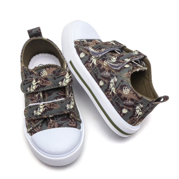 LIIPEE Girls Casual Shoes Spring Autumn Fashion Graphic Flat Bottom Shoes Children Hook And Loop Comfortable Breathable Soft Cute Daily Footwear,2-2.5 Years