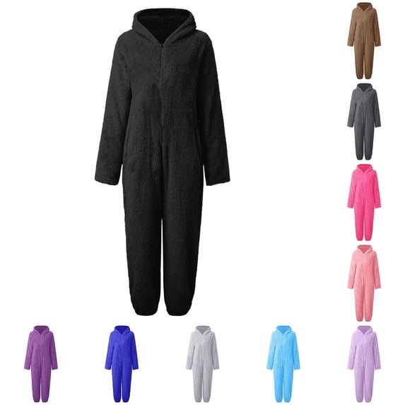 LIIPEE Girls Casual Solid Color Warm Zip Up Romper Fall Winter Fuzzy ...