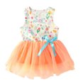 thumbnail image 1 of LIIPEE Girls Dresses Casual Kids Easter Bunny Cartoon Sleeveless Crew Neck Summer Dress Party Toddler Children Comfortable Breathable Soft Cute Princess Dresses,Orange,3-6 Months, 1 of 9
