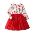 thumbnail image 1 of LIIPEE Girls Dresses Christmas Cartoon Graphic Printed Long Sleeve Round Neck Sequins Tulle Ball Gown Princess Sundress Child Casual Climbing Hiking Camping Cycling Dress,Red,5Y, 1 of 6