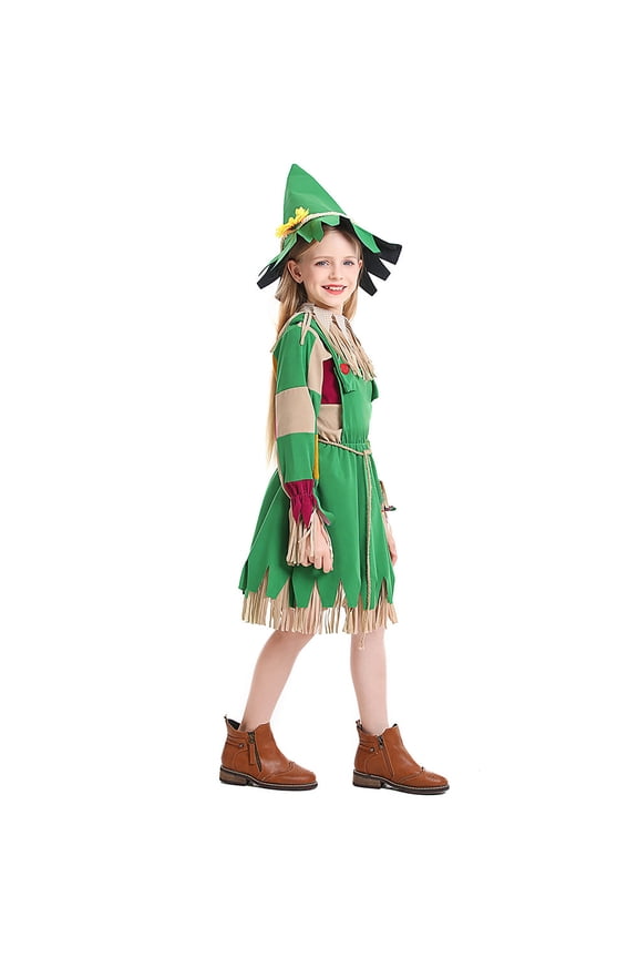 Girls Dresses Kids Long Sleeve Drama Party Dress Stage Performance Dress Up Outfits Comfortable Breathable Soft Cute Dresses,Green,8-10 Years