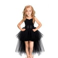 thumbnail image 1 of LIIPEE Girls Dresses Sleeveless Spaghetti Strap V Neck Tulle Ball Gown Tutu Sundress Child Casual Casual Daily Party Photoshoot Dress,Black,10T, 1 of 4