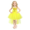 thumbnail image 1 of LIIPEE Girls Dresses Sleeveless Spaghetti Strap V Neck Tulle Ball Gown Tutu Sundress Kids Versatile Climbing Hiking Camping Cycling Dress,Yellow,4T, 1 of 2