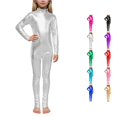 thumbnail image 1 of LIIPEE Girls Glitter Back Zipper Jumpsuit High Neck Long Sleeve Dance Performance Leotard 1-12 Years, 1 of 5