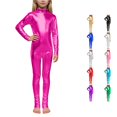thumbnail image 1 of LIIPEE Girls Glitter Back Zipper Jumpsuit High Neck Long Sleeve Dance Performance Leotard 1-12 Years, 1 of 5