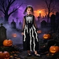 thumbnail image 1 of LIIPEE Girls Halloween Costumes Kids Witch Bride Skeleton Party Fancy Dress Up Clothes 2 Piece,6-8 Years, 1 of 9
