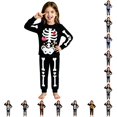 thumbnail image 1 of LIIPEE Girls Halloween Graphic Pajamas Long Sleeve Tees And Pants Pajama Sets Kids Fall Sleepwear 2-10 Years, 1 of 4