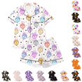 thumbnail image 1 of LIIPEE Girls Halloween Graphic Pajamas Short Sleeve Button Down Shirts And Shorts Pajama Sets Kids Holiday Sleepwear 1-14 Years, 1 of 5