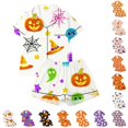 thumbnail image 1 of LIIPEE Girls Halloween Graphic Pajamas Short Sleeve Button Down Shirts And Shorts Pajama Sets Kids Holiday Sleepwear 1-14 Years, 1 of 5