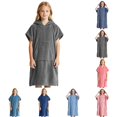 thumbnail image 1 of LIIPEE Girls Hooded Bathrobes Solid Color Cozy Warm Sleepwear Robes Kids Fall Winter Homewear 8-14 Years, 1 of 4