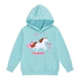 thumbnail image 1 of LIIPEE Girls Hoodies Cartoon Horse Printed Long Sleeve Pullover Hooded Sweatshirt With Pocktes Child Classic Outdoor Sweatshirts,Sky Blue,2-3 Years, 1 of 4