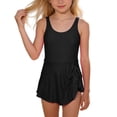 thumbnail image 1 of LIIPEE Girls One-Piece Swimsuits Casual Summer Solid Color Adjustable Spaghetti Strap Crew Neck Swimwear With Ruffle Hem Kid Fashion Backless Bathing Suit Comfortable Cute Beachwear,Black,15-16 Years, 1 of 6