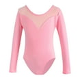 thumbnail image 1 of LIIPEE Girls Onesie Spring Summer Classic Long Sleeve Solid Color Round Neck Ballet Gym Leotard Bodysuit Boys Comfort Ballet Jazz Practice Sessions One-Pieces,Pink,14-15 Years, 1 of 2