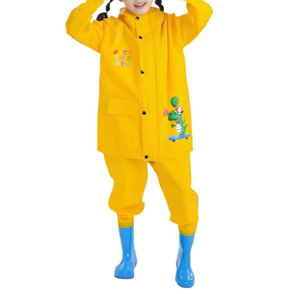 LIIPEE Girls Onesie Summer Autumn Casual Long Sleeve Cartoon Animal Printed Raincoat Jumpsuit With Hooded Baby Comfort Outdoor One-Pieces,Pink,4.5-5 Years