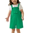 thumbnail image 1 of LIIPEE Girls Onesie Summer Casual Solid Color Adjustable Suspenders Jumpsuit With Pocket Baby Versatile Outdoor One-Pieces,Green,11-12 Years, 1 of 4