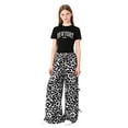 thumbnail image 1 of LIIPEE Girls Outfit Sets Casual Summer Fashion Leopard Letter Printed Short Sleeve Crew Neck Tee Tops Wide Leg Pants 2 Piece Set Youth Comfortable Breathable Cute Clothing,Black,15-16 Years, 1 of 8