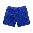 thumbnail image 1 of LIIPEE Girls Performance Shorts Sparkly Sequins Elastic Waist Birthday Party Shorts Street Dance Stage Shorts Kids Comfort Sports Bottom,Blue,9-10 Years, 1 of 7
