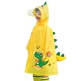 thumbnail image 1 of LIIPEE Girls Rain Wear Cartoon Graphic Printed Long Sleeve Hooded Button Down Raincoat Youth Versatile Travel Rain Ponchos,Yellow,5.5-7 Years, 1 of 4