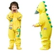 thumbnail image 1 of LIIPEE Girls Rainwear Cartoon Animal Printed Long Sleeve Hooded Button Down Jumpsuit Raincoat Stylish Party Rain Jackets,Yellow2,4-6 Years, 1 of 7