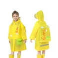 thumbnail image 1 of LIIPEE Girls Rainwear Cartoon Animal Printed Long Sleeve Hooded Button Down Raincoat Classic Daily Wear Rain Jackets,Light Yellow,4-6 Years, 1 of 4