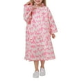 thumbnail image 1 of LIIPEE Girls Rainwear Cartoon Graphic Printed Long Sleeve Hooded Button Down Raincoat With Pockets Kids Versatile Outdoor Rain Jackets,Red,7-10 Years, 1 of 8