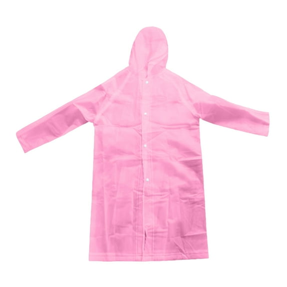 LIIPEE Girls Rainwear Casual Children Solid Color Long Sleeve Hooded Raincoat Summer Outdoor Waterproof Comfortable Breathable Soft Cute Daily Rainwear,Pink,ONESIZE