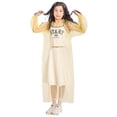 thumbnail image 1 of LIIPEE Girls Rainwear Casual Solid Color Cute Long Sleeve Hooded Graphic Raincoats Kids Breathable Fashion Comfortable Ponchos All Seasons Waterproof Soft Daily Rainwear,Light Yellow,One Size, 1 of 3