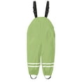 thumbnail image 1 of LIIPEE Girls Rainwear Casual Solid Color Soft Cute Rain Dungarees Kids Windproof Waterproof Fashion Mud Pants Breathable Daily Stylish Comfortable Rainwear,Green,104, 1 of 4