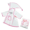 thumbnail image 1 of LIIPEE Girls Rainwear Children Cartoon Cute Graphic Printed Transparent Raincoat Fashion Hooded Pockets Poncho Waterproof Comfortable Breathable Daily Rainwear,Pink,3-4 Years, 1 of 3