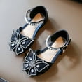 thumbnail image 1 of LIIPEE Girls Sandals Closed Toe Non- Butterfly Adjustable Strap Princess Shoes Girl Trendy School Sandal,Black,5-5.5 Years, 1 of 3