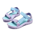 thumbnail image 1 of LIIPEE Girls Sandals Summer Casual Comfortable Gradient Color Hook And Loop Strap On Open Toe Non- Shoes Girls Versatile Beach Outdoor Sandal,Purple,11.5-12 Years, 1 of 9