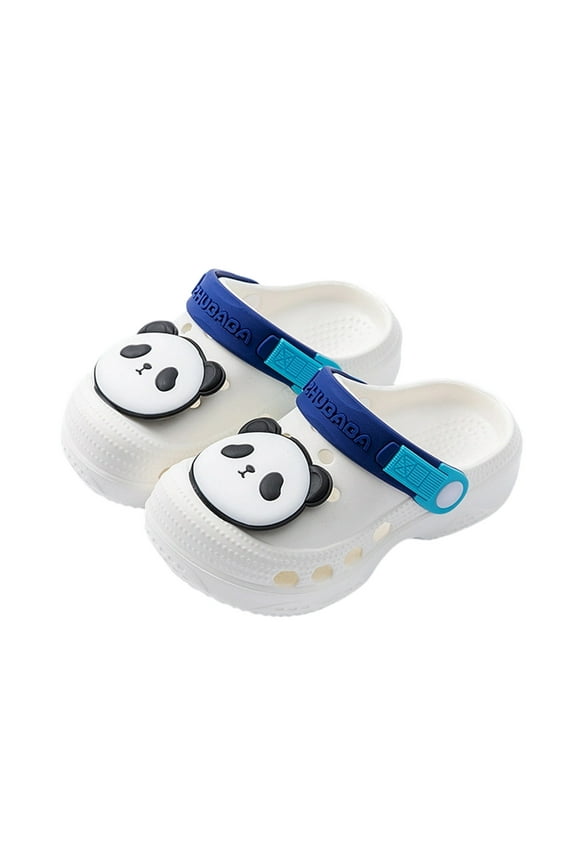 Girls Sandals Summer Cute Comfortable Cartoon Closed Toe Non- Soft Sole On Water Shoes Girls Leisure Pool Beach Outdoor Indoor Wear Clogs,White,9-9.5 Years