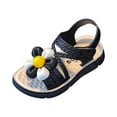 thumbnail image 1 of LIIPEE Girls Sandals Summer Fashion Cute Flower Open Toe Non- Soft Sole Shoes Baby Stylish Daily Princess Sandal,Black,9-9.5 Years, 1 of 6