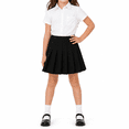 thumbnail image 1 of LIIPEE Girls School Uniforms Skirts Solid Color Elastic High Waist A-Line Pleated Tennis Skirt Versatile Holiday School Party Skorts,Black,3-4 Years, 1 of 5