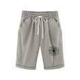 thumbnail image 1 of LIIPEE Girls Shorts Casual Children Kids Graphic Printed Elastic Waist Shorts With Pockets Summer Comfortable Breathable Soft Daily Cute Shorts,Grey,9-10 Years, 1 of 4