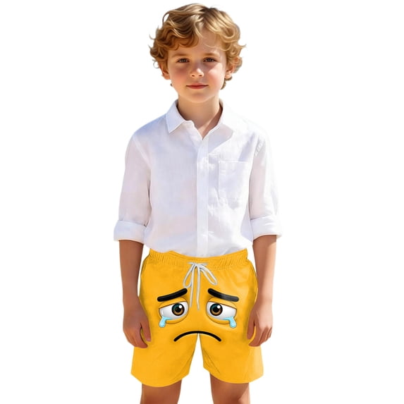 LIIPEE Girls Shorts Casual Elastic Waist Pockets Cartoon Graphic Printed Shorts Summer Comfortable Breathable Soft Daily Cute Shorts Lightweight Beach Shorts,Orange,2-3 Years