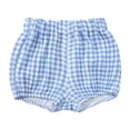 thumbnail image 1 of LIIPEE Girls Shorts Casual Toddler Summer Cute Plaid Printed Shorts Kids Loose Fit Fashion Bract Bread Shorts Comfortable Breathable Soft Daily Shorts,Blue,12-18 Months, 1 of 6