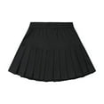 thumbnail image 1 of LIIPEE Girls Skirt Summer Solid Color Sports Skirt Comfortable Breathable Half Skirt Tennis Skirt Casual Versatile Pleated Skirt Soft Cute Daily Skirt,Black,150, 1 of 7