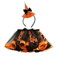 thumbnail image 1 of LIIPEE Girls Skirts Halloween Cartoon Bat Printed Tulle Ballet Dance Tutu Skirt With Hairband Child Elegant Indoor Outdoor Wear Skirt,Orange,6-7 Years, 1 of 3