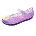 thumbnail image 1 of LIIPEE Girls Slippers Fashion Closed Toe Non- Soft Sole Flower Jelly Princesses Shoes Girls Soft Leisure Slippers,Purple,2.5-3 Years, 1 of 5