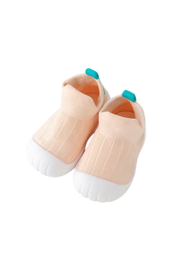 Girls Sneakers Color Block Closed Toe Non-Slip Soft Sole First Walking Shoes Newborn Classic Birthday Sneaker,Pink,12-18 Months