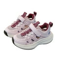 thumbnail image 1 of LIIPEE Girls Sneakers Hook And Loop Strap Closed Toe Non- Soft Sole Mesh Athletic Shoes Kids Stylish Indoor Outdoor Wear Sneaker,Pink,3.5-4 Years, 1 of 4