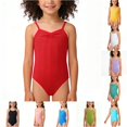 thumbnail image 1 of LIIPEE Girls Spaghetti Strap Backless Jumpsuit Stretchable Ballet Dance Gymnastic Leotard 2-12 Years, 1 of 9
