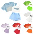 thumbnail image 1 of LIIPEE Girls Summer Outfits 3 Piece Set Solid Color Mesh Tees Letter Print Sleeveless Camisole And Shorts Kids Casual Cute Outfit Sets,9-10 Years, 1 of 4