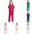 thumbnail image 1 of LIIPEE Girls Summer Pajamas Short Sleeve Shirts And Pants Pajama Sets Kids Casual Sleepwear 2-11 Years, 1 of 5
