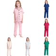 thumbnail image 1 of LIIPEE Girls Summer Pajamas Short Sleeve Shirts And Pants Pajama Sets Kids Casual Sleepwear 2-11 Years, 1 of 5