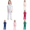 thumbnail image 1 of LIIPEE Girls Summer Pajamas Short Sleeve Shirts And Pants Pajama Sets Kids Casual Sleepwear 2-11 Years, 1 of 8