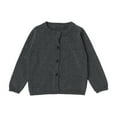 thumbnail image 1 of LIIPEE Girls Sweaters Solid Color Long Sleeve Round Neck Button Knit Cardigans Sweaters Girl Casual Climbing Hiking Camping Cycling Coat,Gy2,8 Years, 1 of 2
