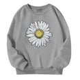 thumbnail image 1 of LIIPEE Girls Sweatshirts Cartoon Flower Printed Long Sleeve Round Neck Pullover Tops Big Girls Comfort Daily Wear Sweatshirts,Grey,9-10 Years, 1 of 3