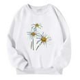 thumbnail image 1 of LIIPEE Girls Sweatshirts Cartoon Flower Printed Long Sleeve Round Neck Pullover Tops Big Girls Trendy Daily Wear Sweatshirts,White,9-10 Years, 1 of 3